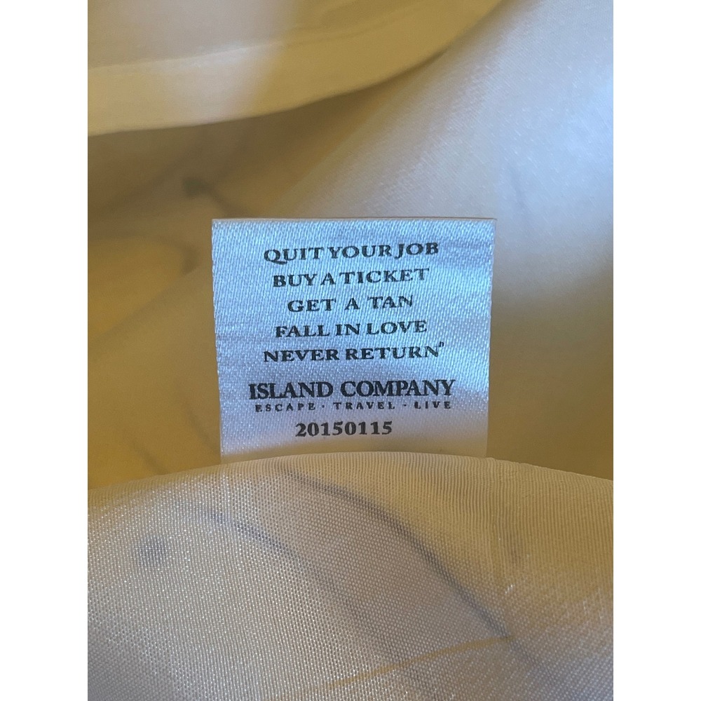 Island Company Classic Shift Dress Coral Cream Linen Leaf Tropical Resortwear XL - Picture 5 of 6